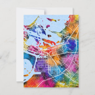 Postal Mapa de la ciudad de Abu Dhabi, Emiratos Árabes Un