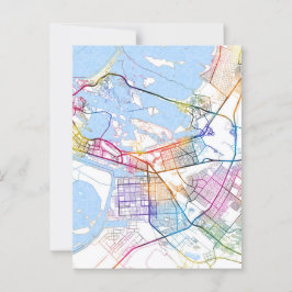 Postal Mapa de la ciudad de Abu Dhabi, Emiratos Árabes Un