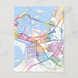 Postal Mapa de la ciudad de Abu Dhabi, Emiratos Árabes Un