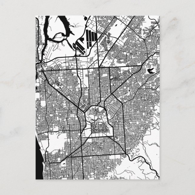 Postal Mapa de la ciudad de Adelaida Australia (Anverso)