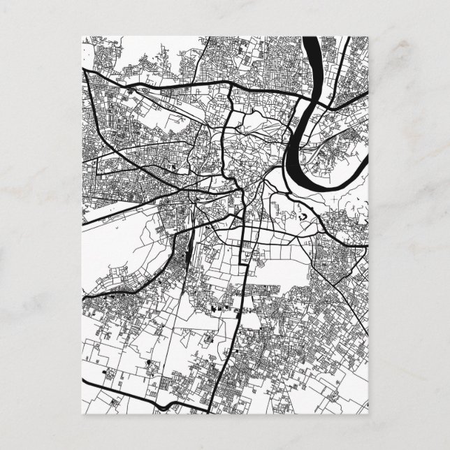 Postal Mapa de la ciudad de Agra Uttar Pradesh (Anverso)