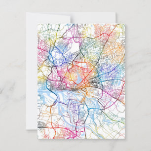 Postal Mapa de la ciudad de Alemania en Hamburgo