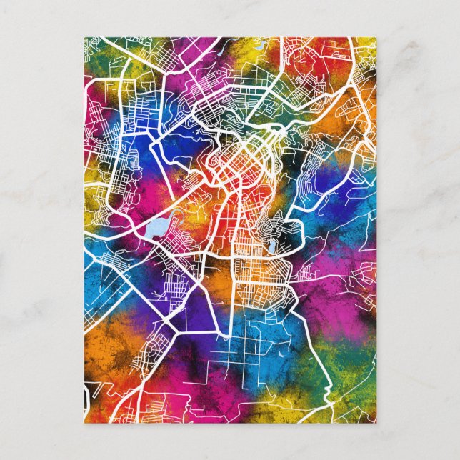 Postal Mapa de la ciudad de Armenia en Ereván (Anverso)