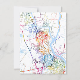 Postal Mapa de la ciudad de Bangladesh en Khulna