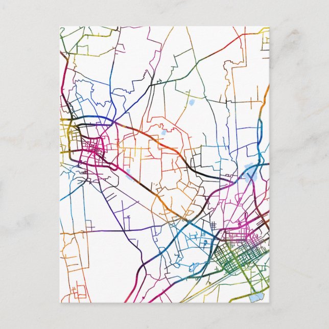 Postal Mapa de la ciudad de Bayannur en China (Anverso)