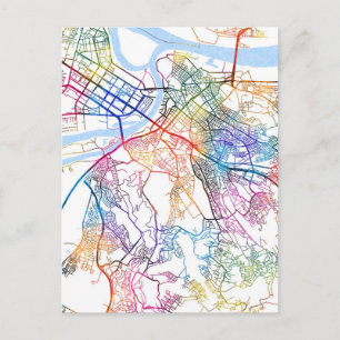 Postal Mapa de la ciudad de Belgrado Serbia