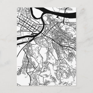 Postal Mapa de la ciudad de Belgrado Serbia
