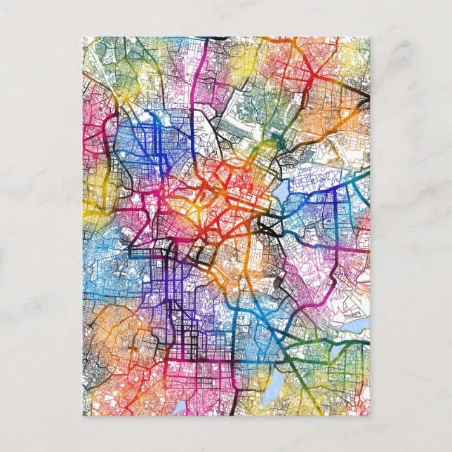 Postal Mapa de la ciudad de Bengaluru Karnataka (Anverso)