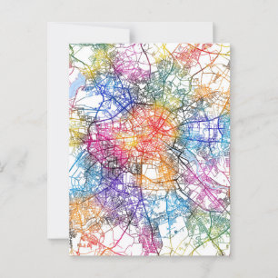 Postal Mapa de la ciudad de Berlín Alemania