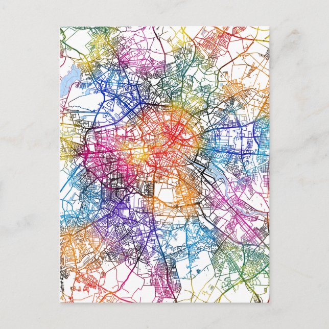 Postal Mapa de la ciudad de Berlín Alemania (Anverso)