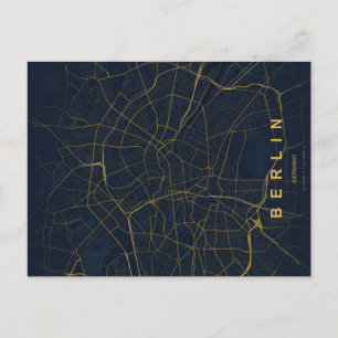 Postal Mapa de la ciudad de Berlín Alemania Diseño Minima