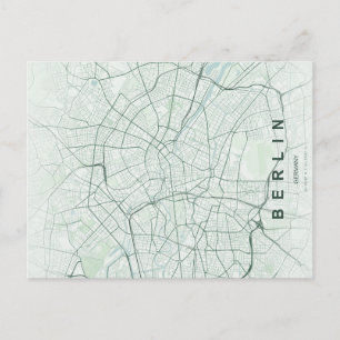Postal Mapa de la ciudad de Berlín Alemania Diseño Minima