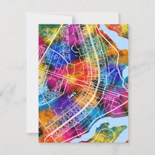 Postal Mapa de la ciudad de Brasil