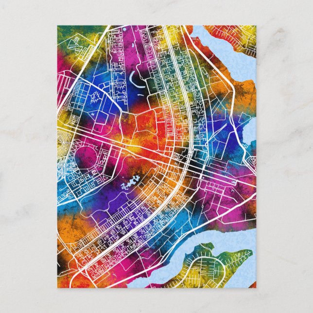 Postal Mapa de la ciudad de Brasil (Anverso)