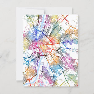 Postal Mapa de la ciudad de Budapest en Hungría