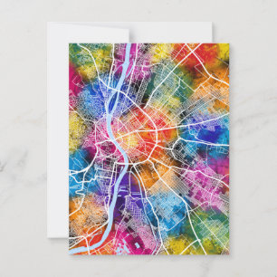 Postal Mapa de la ciudad de Budapest en Hungría