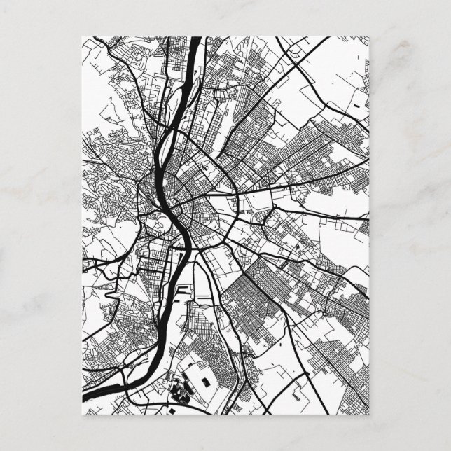 Postal Mapa de la ciudad de Budapest Hungría (Anverso)