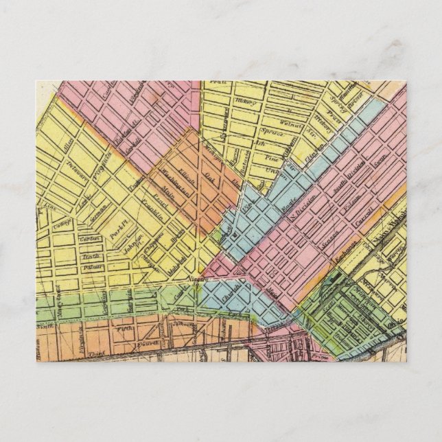 Postal Mapa de la ciudad de Búfalo (Anverso)