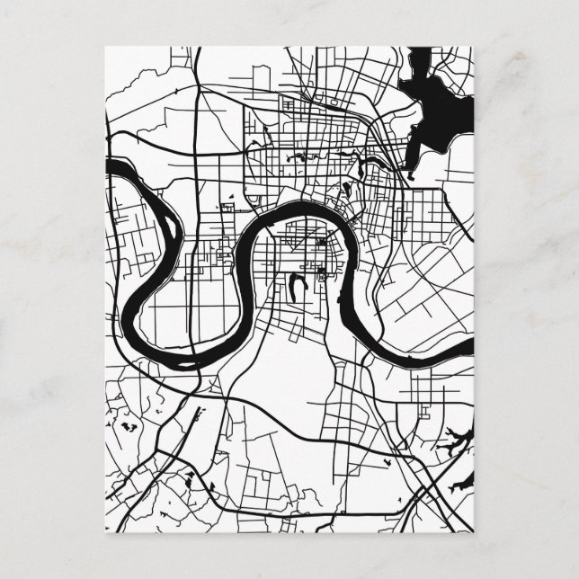 Postal Mapa de la ciudad de Changde China (Anverso)