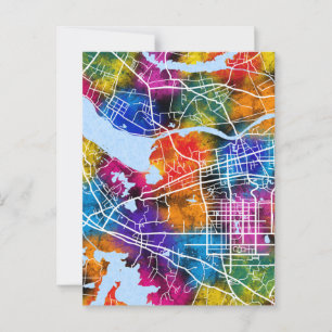 Postal Mapa de la ciudad de China en Huainan