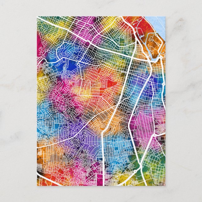 Postal Mapa de la Ciudad de Colombia Barranquilla (Anverso)