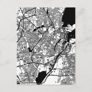Postal Mapa de la ciudad de Copenhague Dinamarca
