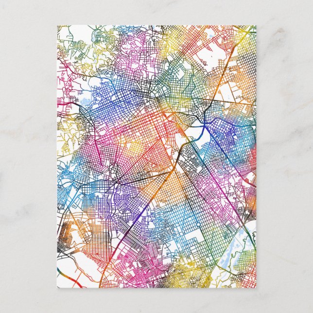 Postal Mapa de la ciudad de Curitiba Brasil (Anverso)