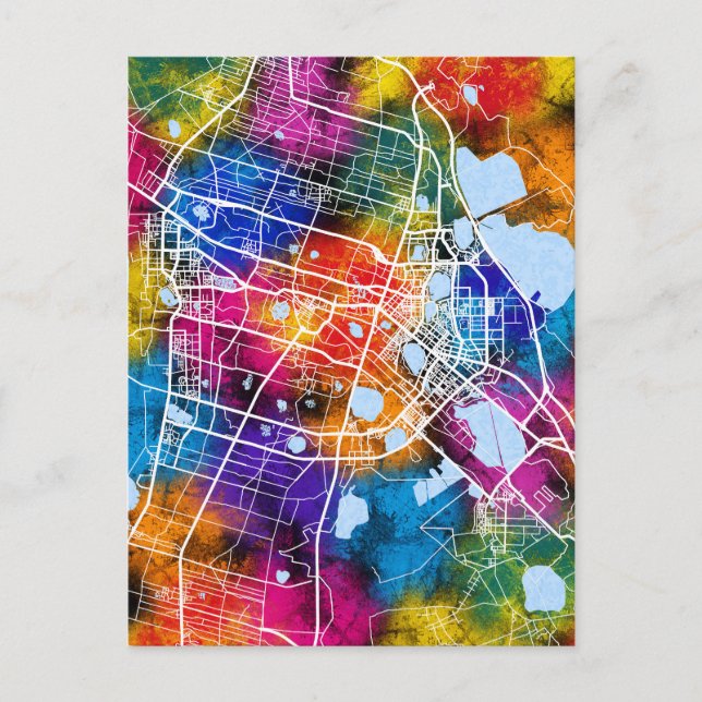 Postal Mapa de la ciudad de Daqing en China (Anverso)