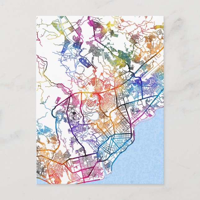 Postal Mapa de la ciudad de Davao, Filipinas (Anverso)