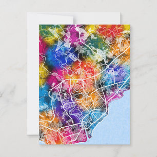 Postal Mapa de la ciudad de Davao, Filipinas