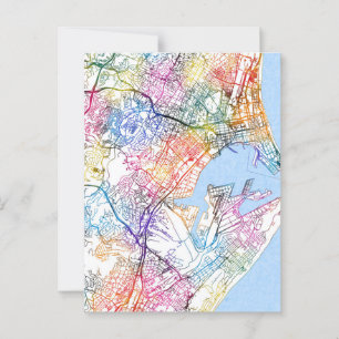 Postal Mapa de la ciudad de Durban en Sudáfrica