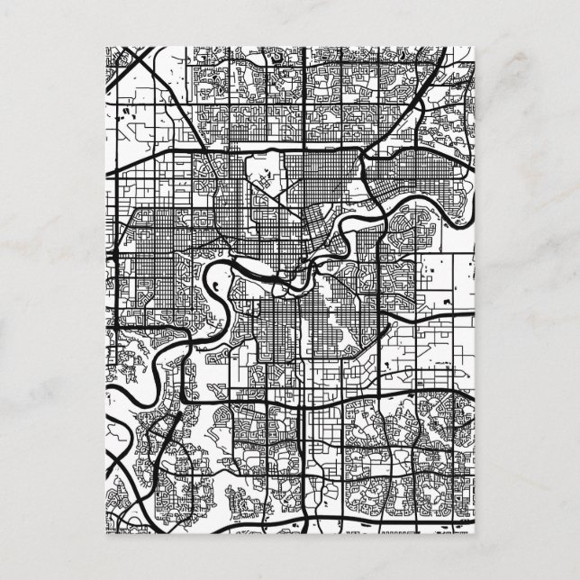 Postal Mapa de la ciudad de Edmonton Canadá (Anverso)