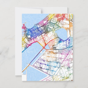 Postal Mapa de la ciudad de Egipto de Alejandría