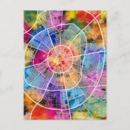 Postal Mapa de la ciudad de Erbil en el Iraq