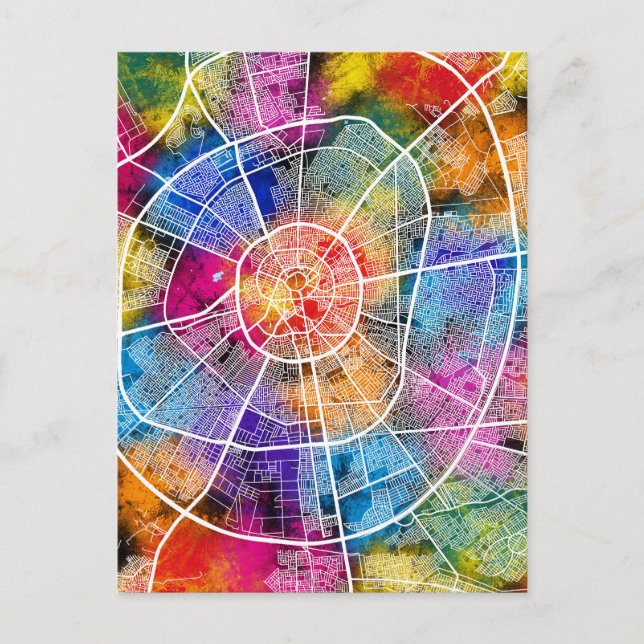 Postal Mapa de la ciudad de Erbil en el Iraq (Anverso)