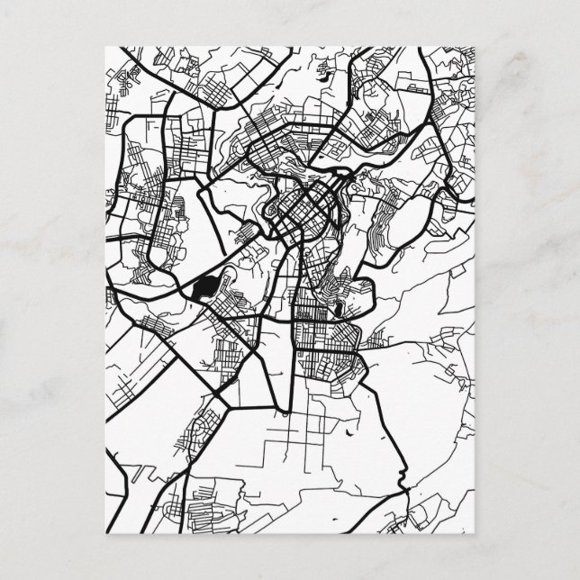 Postal Mapa de la ciudad de Ereván Armenia (Anverso)