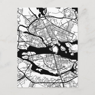 Postal Mapa de la ciudad de Estocolmo Suecia