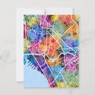 Postal Mapa de la ciudad de Filipinas en Manila