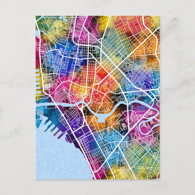Postal Mapa de la ciudad de Filipinas en Manila (Anverso)