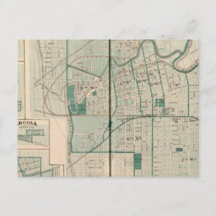 Postal Mapa de la ciudad de Fort Wayne con Cedarville