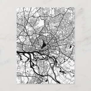 Postal Mapa de la ciudad de Hamburgo Alemania