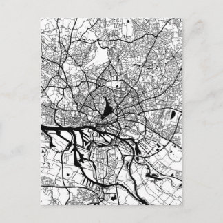 Postal Mapa de la ciudad de Hamburgo Alemania