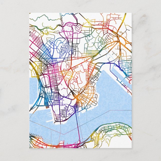 Postal Mapa de la ciudad de Hong Kong (Anverso)