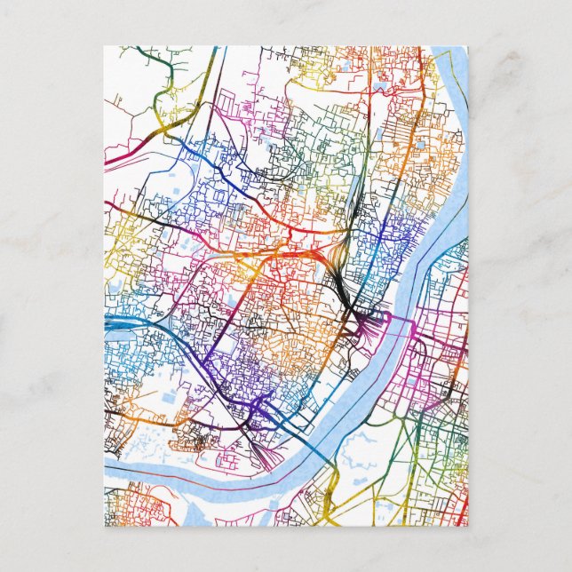 Postal Mapa de la ciudad de Howrah West Bengal (Anverso)