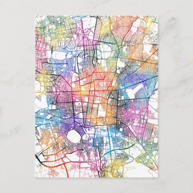 Postal Mapa de la ciudad de Irán en Teherán (Anverso)