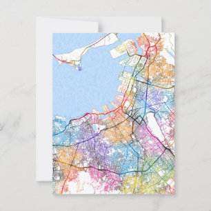 Postal Mapa de la ciudad de Japón de Fukuoka