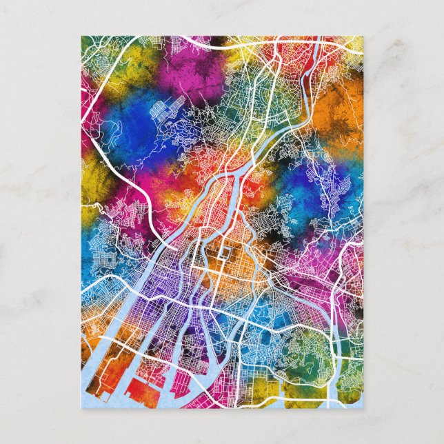 Postal Mapa de la ciudad de Japón de Hiroshima (Anverso)