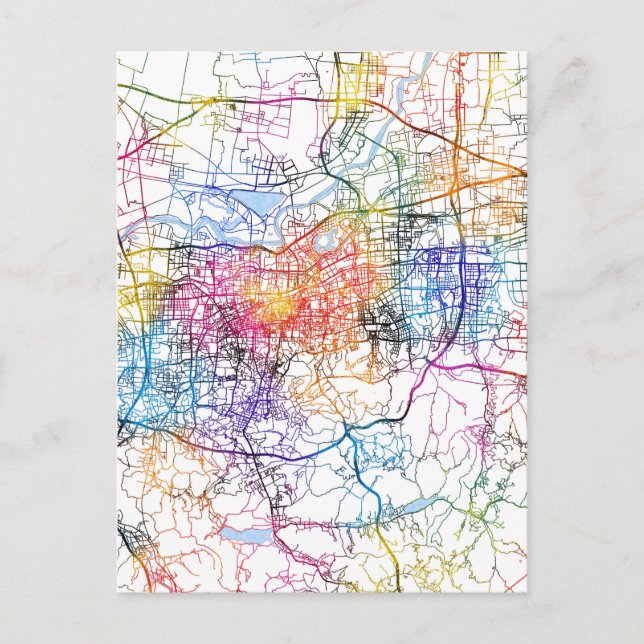 Postal Mapa de la ciudad de Jinan China (Anverso)