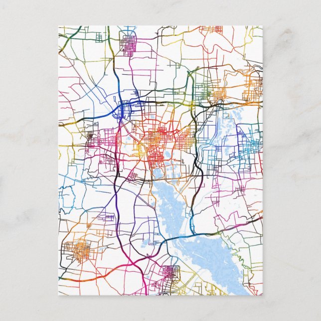 Postal Mapa de la ciudad de Jining China (Anverso)
