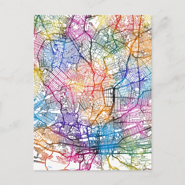 Postal Mapa de la ciudad de Johannesburgo en Sudáfrica (Anverso)